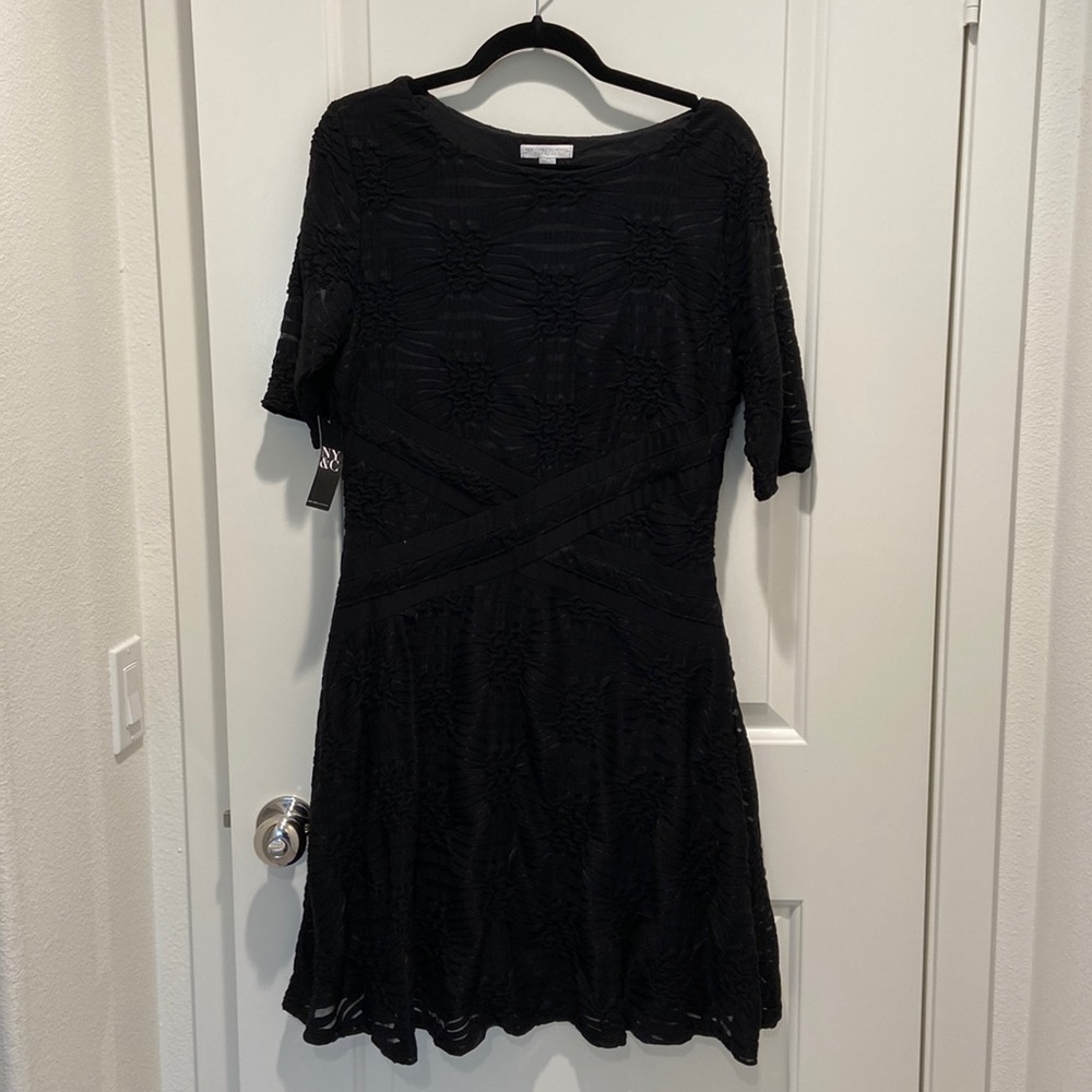 Half Sleeve Black Cocktail Dress